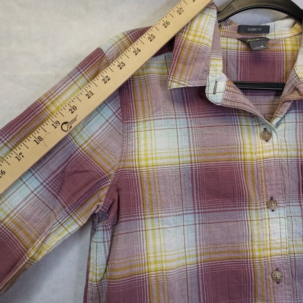 Eddie Bauer Classic Fit Button Up Shirt Women M Plaid Long Sleeve Gorpcore Cabin - Picture 13 of 15